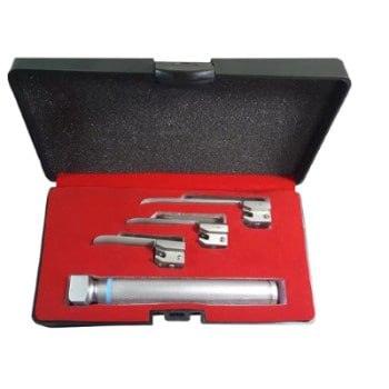 Ларингоскоп Міллер, набір з 3-х клинків прямих № 1, 2, 3 та рукоятка, в футлярі Bio Tules Impex BTS-22-242.1